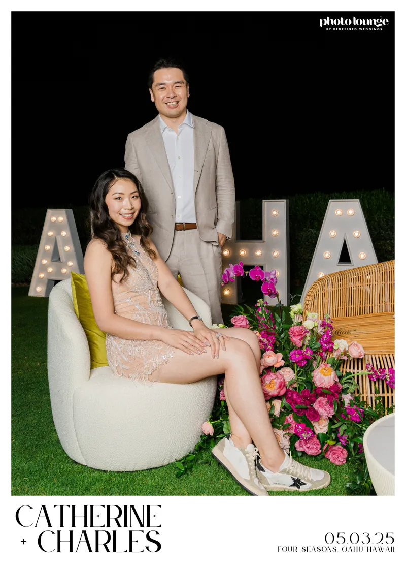 Photo Lounge 5x7 print with custom names and date layout